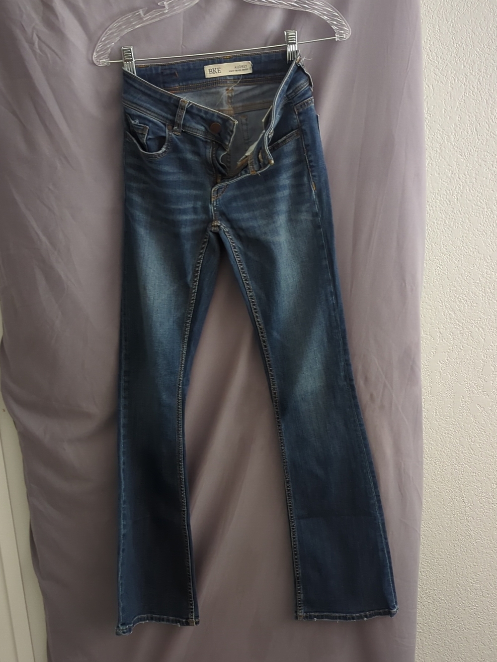 BKE Womens Bootcut Jeans in Dark Blue Wash